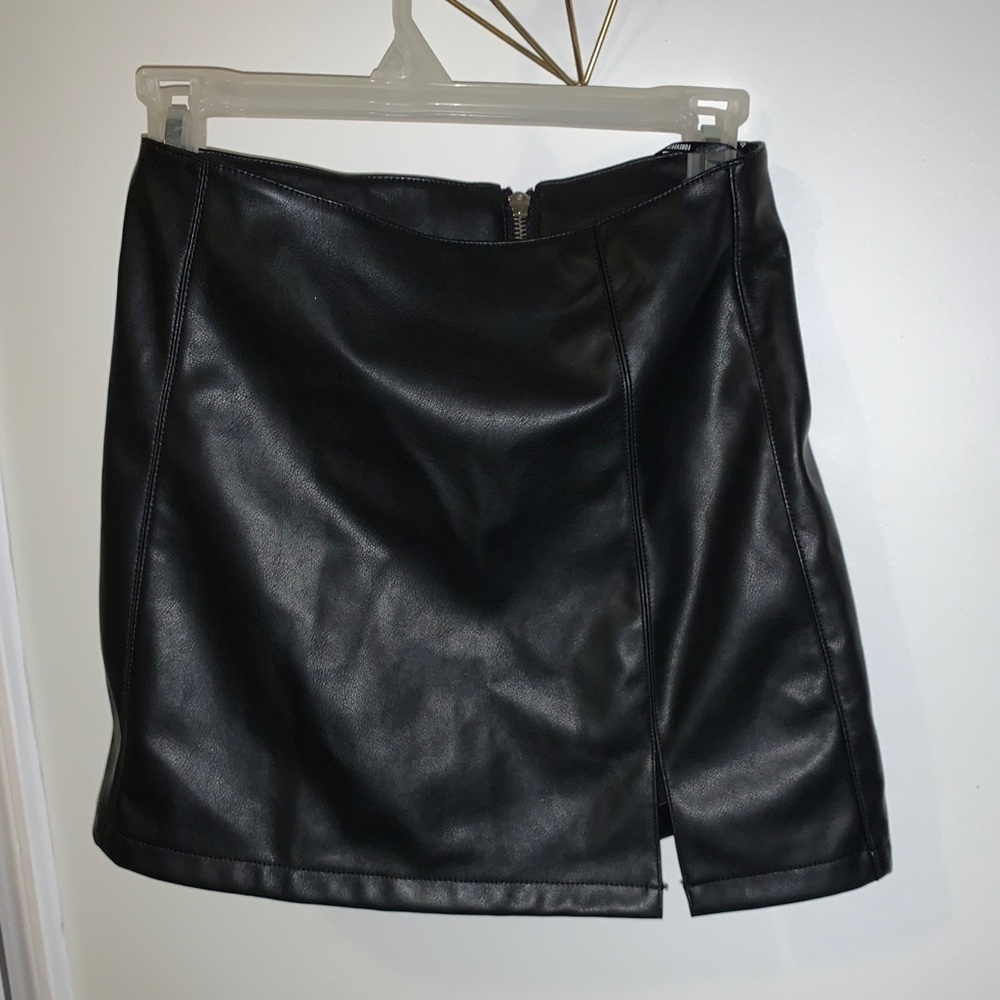Faux leather skirt